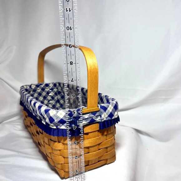 Longaberger 2003- Blue Ribbon Collection Canning Basket-Blue/White/Plastic-Plaid - Picture 7 of 16